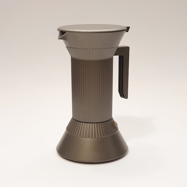 Vintage Italian coffee maker Serafino Zani "Mach" Isao Hosoe design with Sam Ribet / Moka espresso coffee in aluminum 2 cups