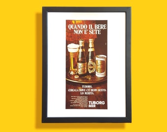 Cartel publicitario original vintage - Cerveza Tuborg - Año 1974