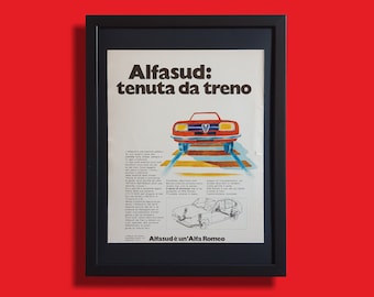 Original advertising vintage car poster - "Alfa Romeo Alfasud" - Year 1973