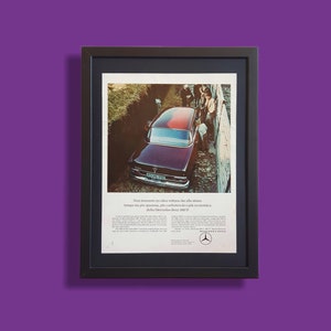 Pubblicità originale italiana poster vintage automobile Mercedes-Benz 200 D - Anno 1966