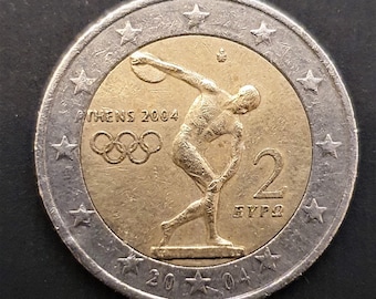 2ユーロ記念記念コイン - ギリシャ2004年アテネオリンピック - Etsy 日本