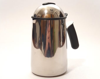 Vintage Italian Bialetti milk jug in 18/10 stainless steel for Bialetti Moka espresso coffee service