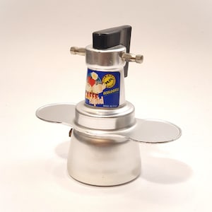 Small vintage Italian coffee maker 2 cups in pure aluminum "Caffè Rapid" / Moka for espresso coffee, collectible