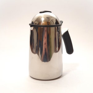 Vintage Italian Bialetti milk jug in 18/10 stainless steel for Bialetti Moka espresso coffee service
