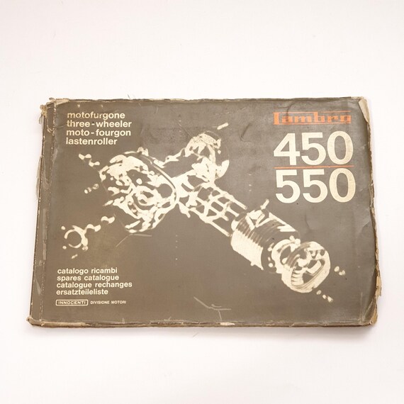 Manuale catalogo ricambi motofurgone vintage italiano motocarro Innocenti Lambro 450 550 - edizione settembre 1965