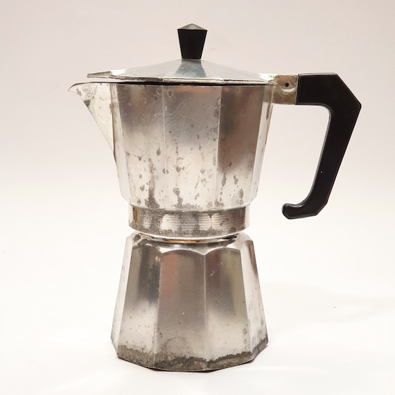Vintage 70s Aluminum Coffee Maker Pezzetti Moka Pot for 3 Cups 