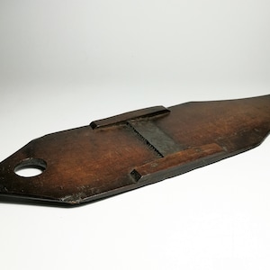 Antique wooden cutting board / artisanal vegetable cutter / rustic potato cutter / vintage manual grater for display / mandolin