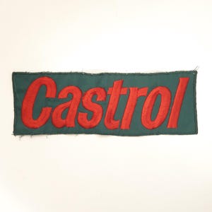 Castrol vintage 80&#39;s motor oil lubricant patch / workshop motorsport automotive mechanic