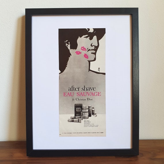 Original Vintage Poster Advertisement Christian Dior Aftershave Perfume eau  Sauvage Year 1974 