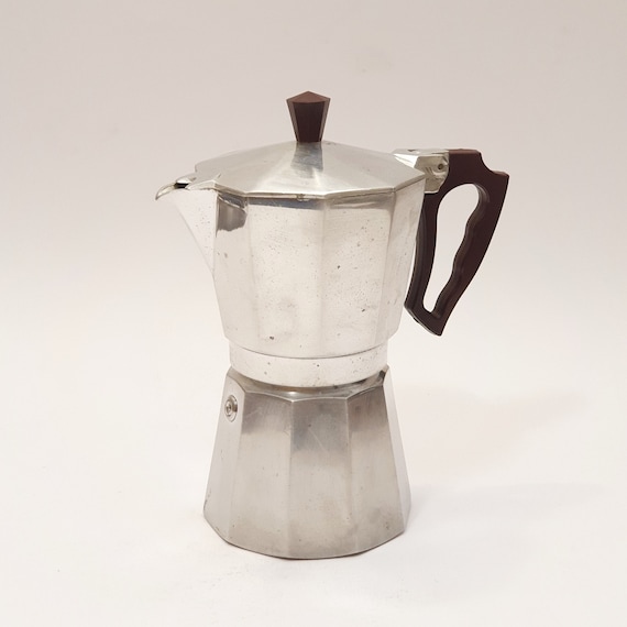 Vintage 70s Aluminum Coffee Maker Pezzetti Moka Pot for 3 Cups 