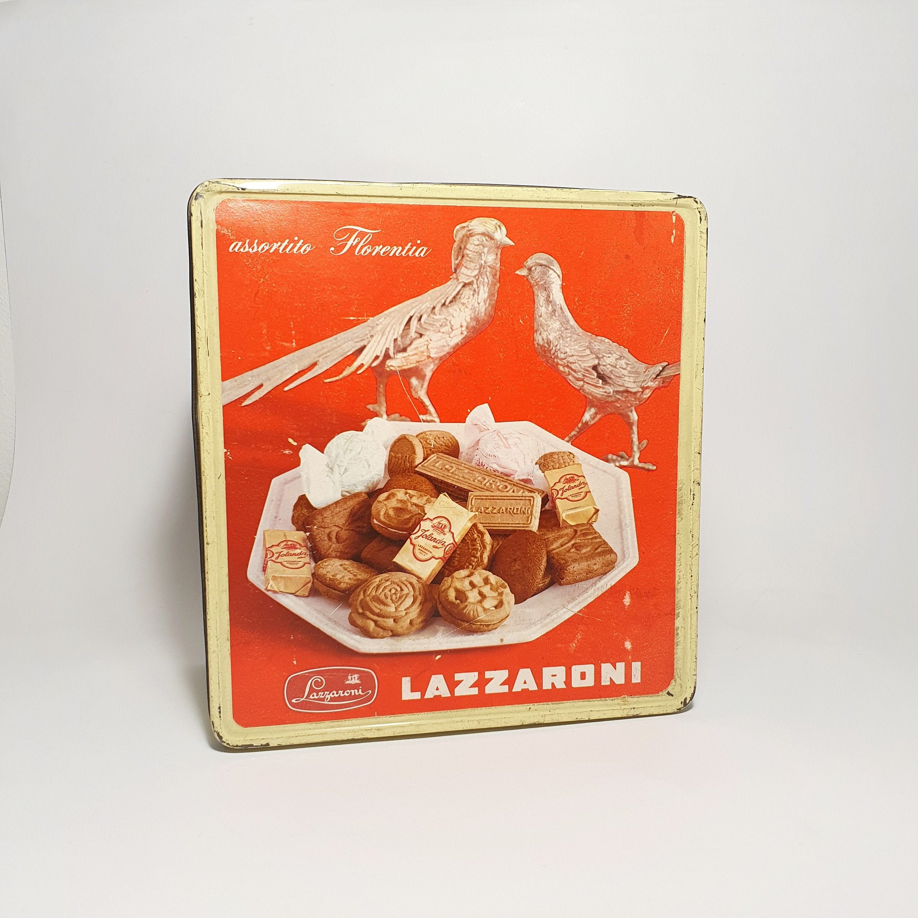 Scatola di latta vintage italiana biscotti Lazzaroni / antico barattolo in  metallo da collezione / vecchio contenitore di amaretti italiani