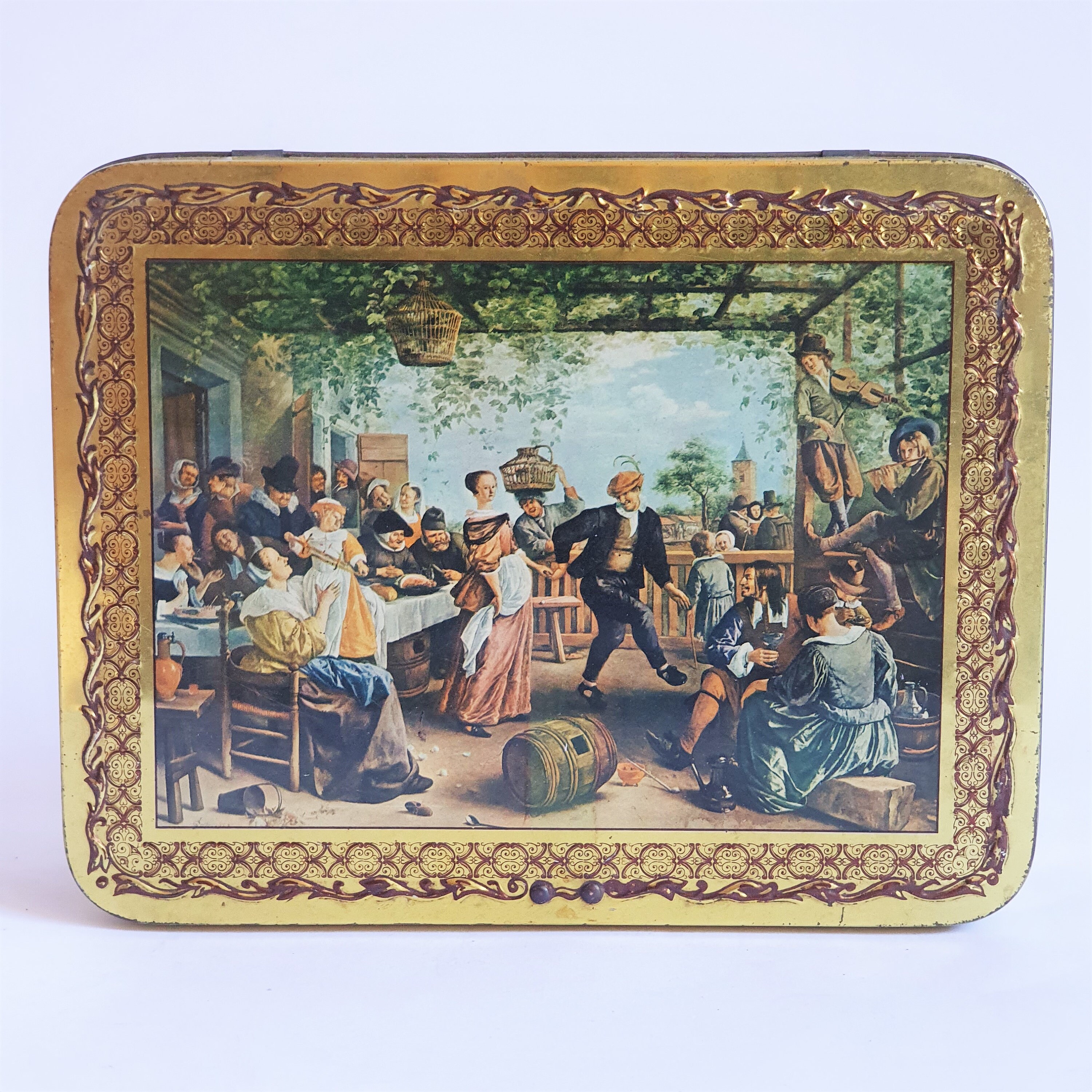 Boîte à Biscuits Vintage Scapini Vers 1910 - Étain Parisien - Objet De Collection
