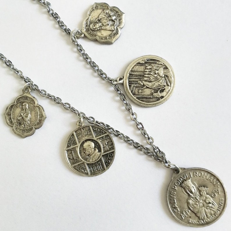 Italian Religious Artiginal Necklace, Made With Ancient Sacred Votive