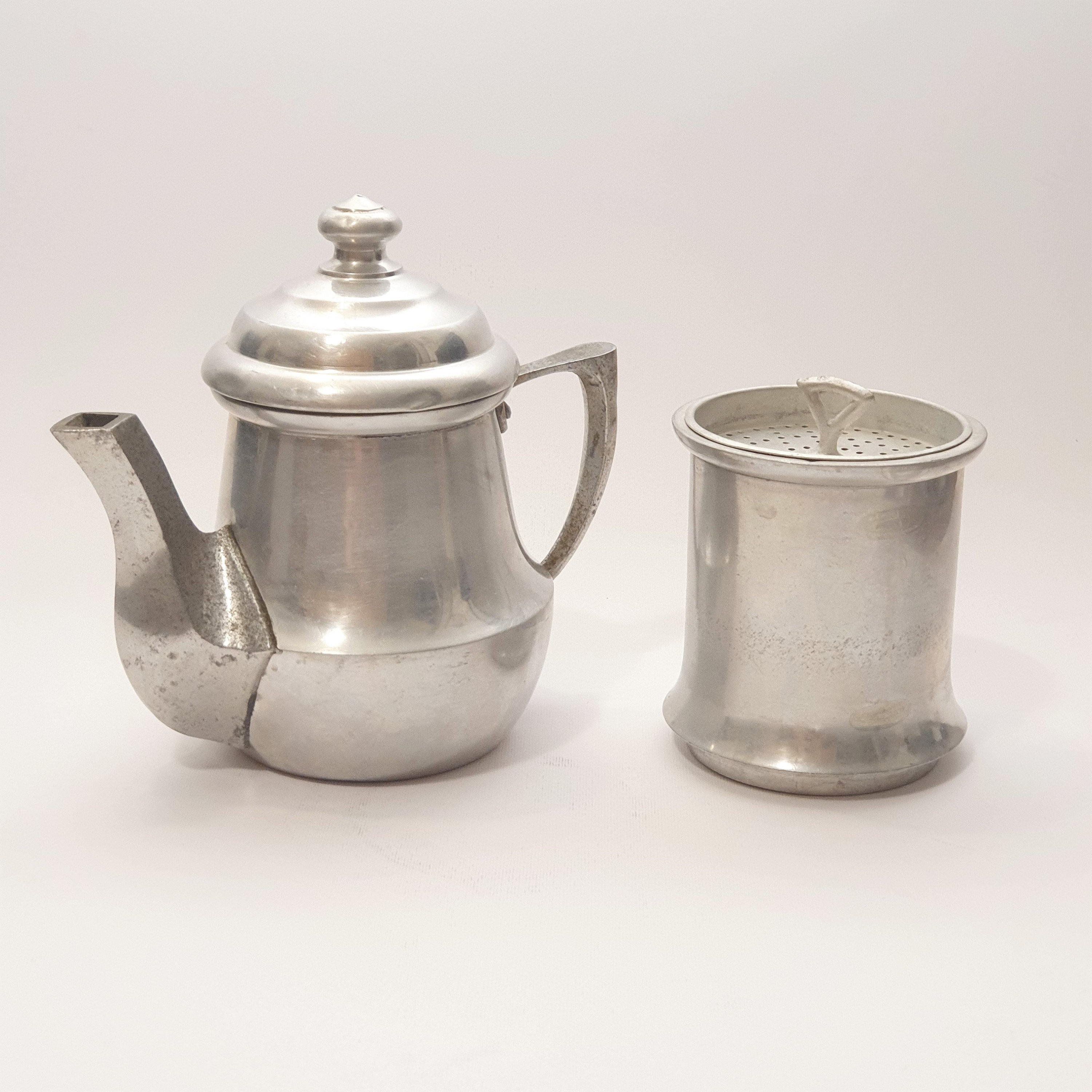 Cafetière Italienne Vintage Aluminium - 1 à 2 Tasses - Pour Collectionneur