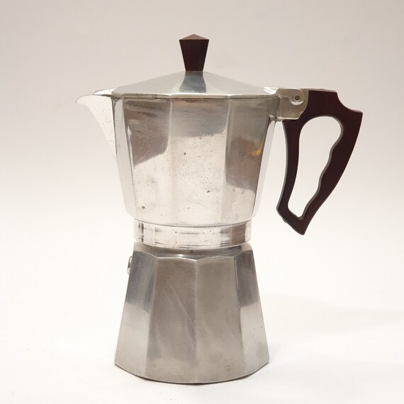 Vintage Italian Aluminum Coffee Maker 6 