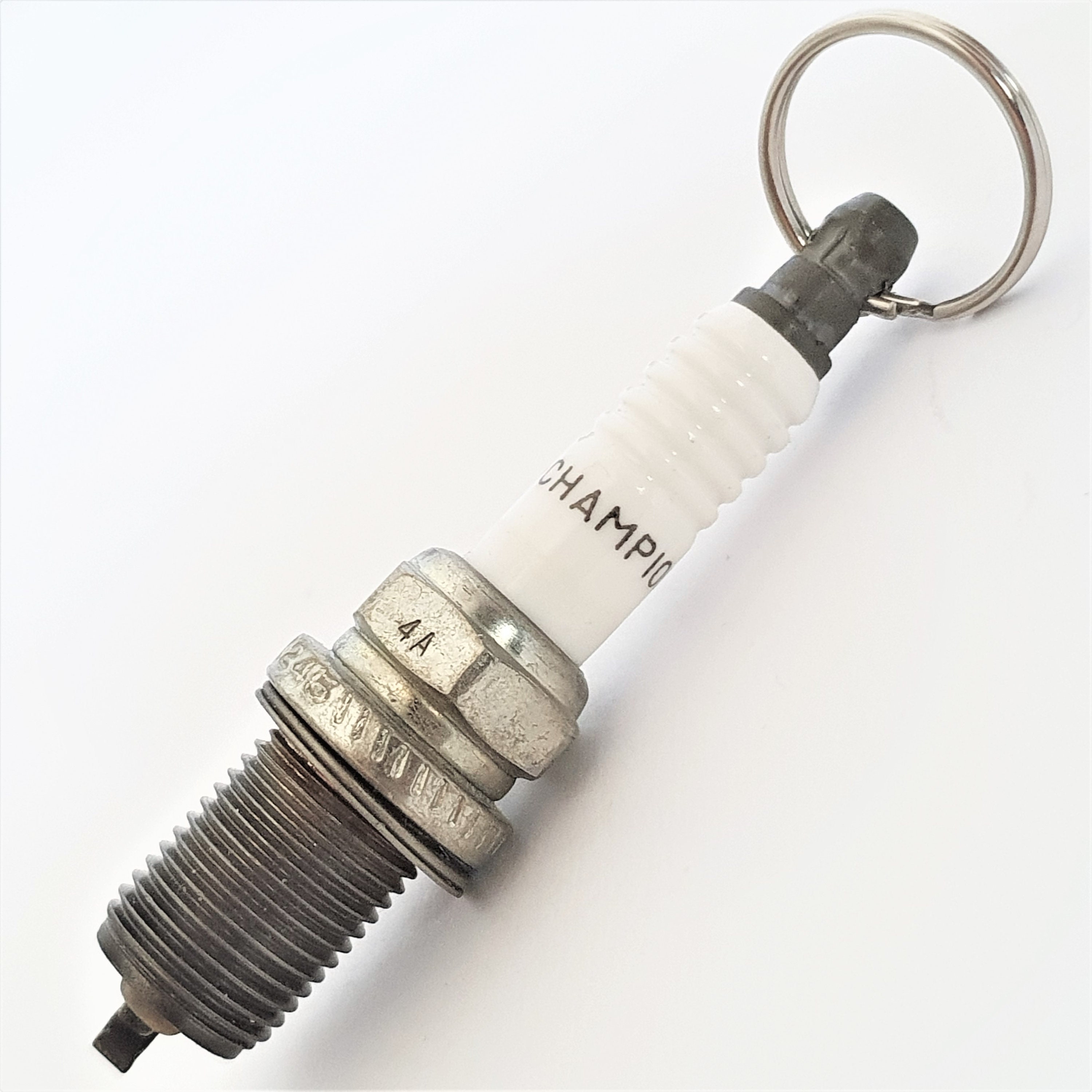 Craft keychain spark plug recycled vintage car CHAMPION