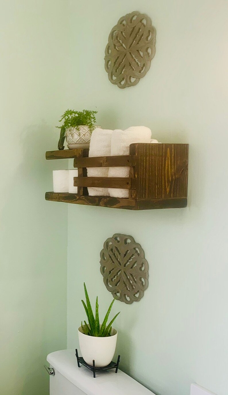 Rustic Bathroom Shelf Etsy