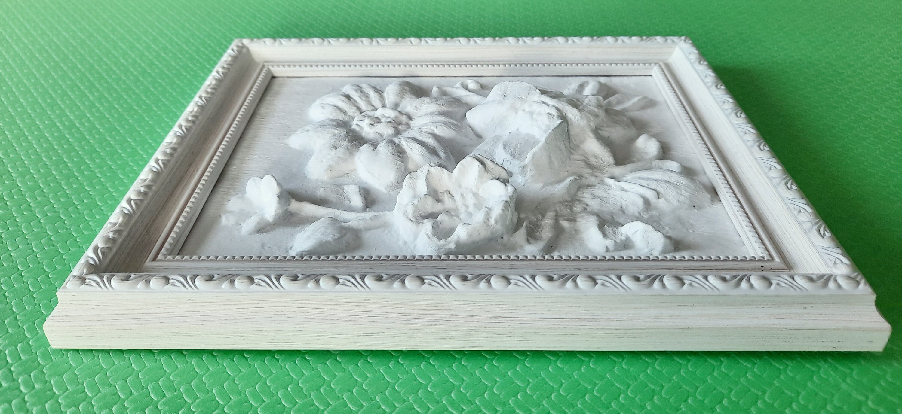 Plaster wall art Botanical sculpture framed wall art Relief 3d Etsy