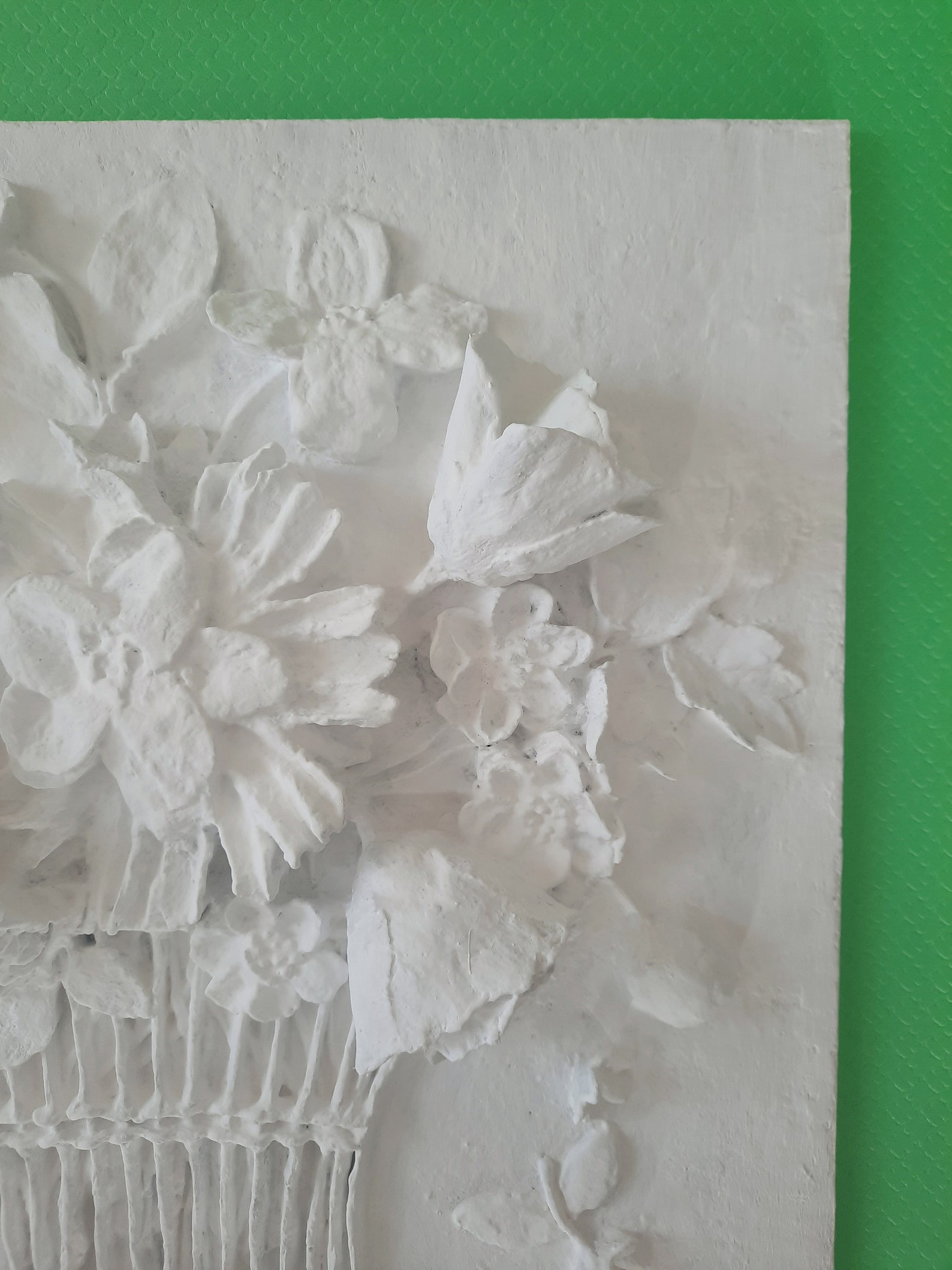 White flower wall art 3d Sculptural baroque wall art Basket of Etsy