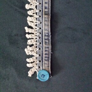 Small Denim and Crocheted Lace Cuff