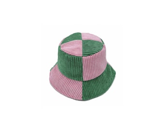 Pretty Girl Pink & Green Corduroy Bucket Hat
