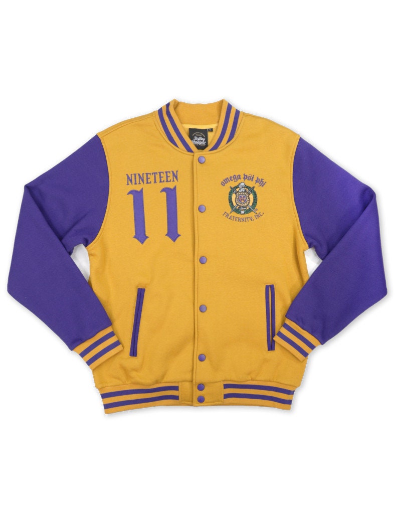 Omega Psi Phi Fraternity Purple & Gold Fleece Jacket - Etsy