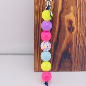 Speckled and Neon Bubblegum Keychain