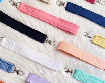 SOLID FABRIC LANYARDS | Cute Key Holders | Cute Keychains | Floral Lanyards | Id Badge Holder | Teacher Gifts | Wristlet Lanyards