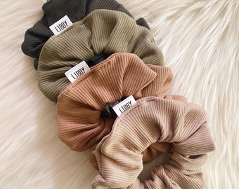 NEUTRAL RIB KNIT Scrunchies | Cozy Scrunchies | Autumn Hair Accessories | Neutral Hair Scrunchies | Gifts for Her | Gifts for Women