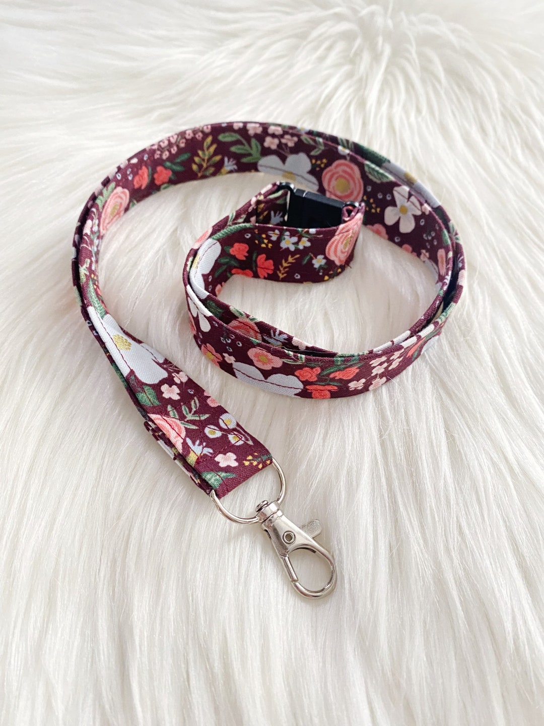 BREAKAWAY Fabric Lanyards for Nurses ID Badge Holder Floral Lanyards