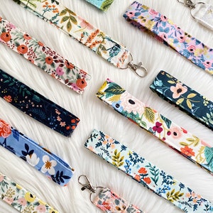 FABRIC LANYARDS | Cute Key Holders | Cute Keychains | Floral Lanyards | ID Badge Holder | Teacher Gifts | Wristlet Lanyard| Work Accessories