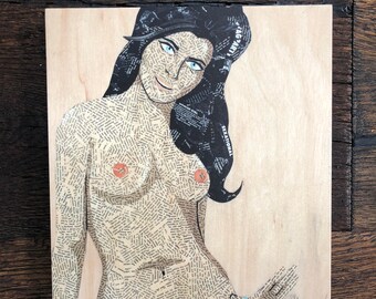 Nancy, 8x10 signed print on wood panel
