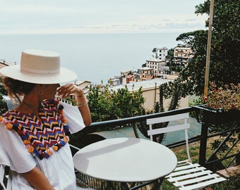 BIANCA - 100% Sustainable Wide Brim Straw Bolero made in the United States