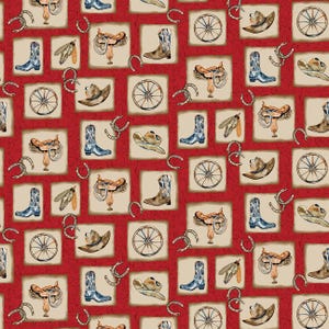 Western View - Henry Glass 1602-88 Small Block Western Motifs. Priced by the half yard.