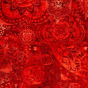 26956-R Quilting Treasures Bohemian Rhapsody Red Hot Chili Pepper. Priced by the half yard.