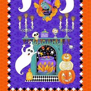 758PG-35 Henry Glass Witch&#39;s Night 24 X 44 Panel