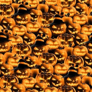 Blank Quilting Halloween Countdown 2254G 33 Orange Allover Pumpkins. Priced by the half yard.