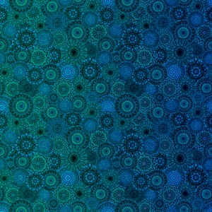 28979-QW Quilting Treasures Jewelscape Blues/Greens. Priced by the half yard.