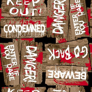 Blank Quilting Halloween Countdown 2255g 39 Brown Beware. Priced by the half yard.