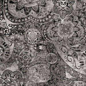 26956-K Quilting Treasures Bohemian Rhapsody Touch of Gray. Priced by the half yard.