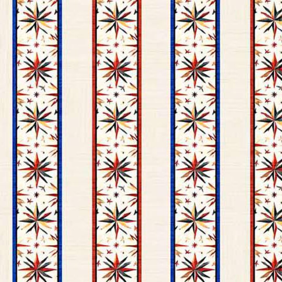 31494E Quilting Treasures Yippie Ki Yay! Stripe Cream. Priced by