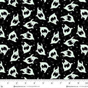 After Life Party 1964G-90 Black Ghosts.  Priced by the half yard.