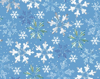 First Frost Snowflakes Blue 27439 B. Priced by the half yard.