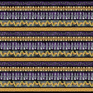 Blank Quilting Halloween Countdown 2258G 99 Black Halloween Stripe. Priced by the half yard.