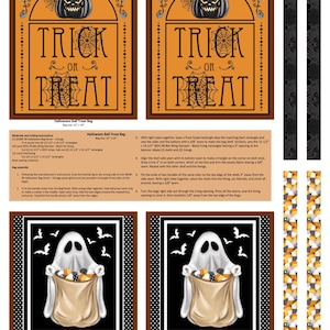 3056P-99 Henry Glass Halloween Ball Treat Bag Panel 36" Makes 2 bags