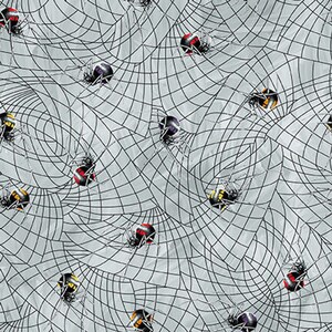 Blank Quilting Halloween Countdown 2257G 90 Gray Spiders. Priced by the half yard.