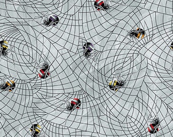 Blank Quilting Halloween Countdown 2257G 90 Gray Spiders