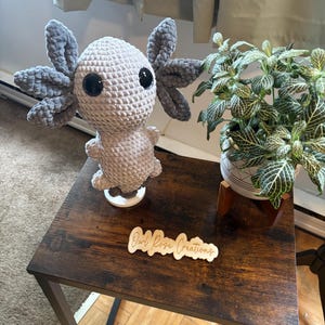 Gray Axolotl Crochet Plushie, Soft Axolotl Toy, Handmade Crochet Plush, Amigurumi Axolotl, Cute Plushie, Gift for Kids