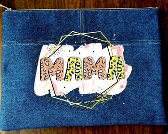 Handmade Upcycled Denim Padded Laptop Bag Sleeve