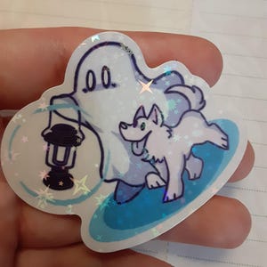 Sticker holographique transparent Buddy Simulator 1984